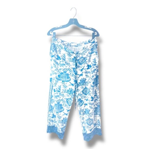 Liverpool Los Angeles Blue Floral Print Pants – Size L - Picture 5 of 17